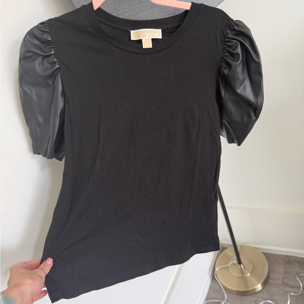 Michael Kors Black Puff Sleeve Top,Size  US 4-6